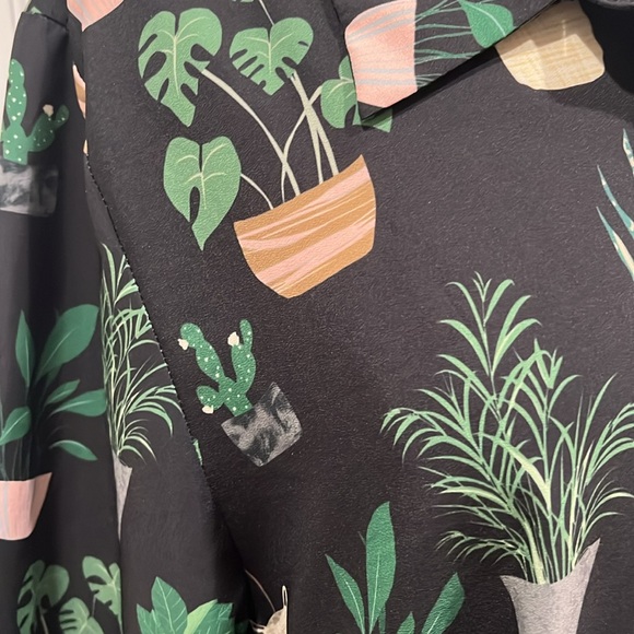 Eloquii Dress Potted Plants Fit & Flare Black Size 22 - Picture 4 of 15